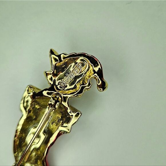 Lot of Three Vintage Cat Kitten Enameled Signed Christmas Holiday Pins Brooches - Picture 6 of 10